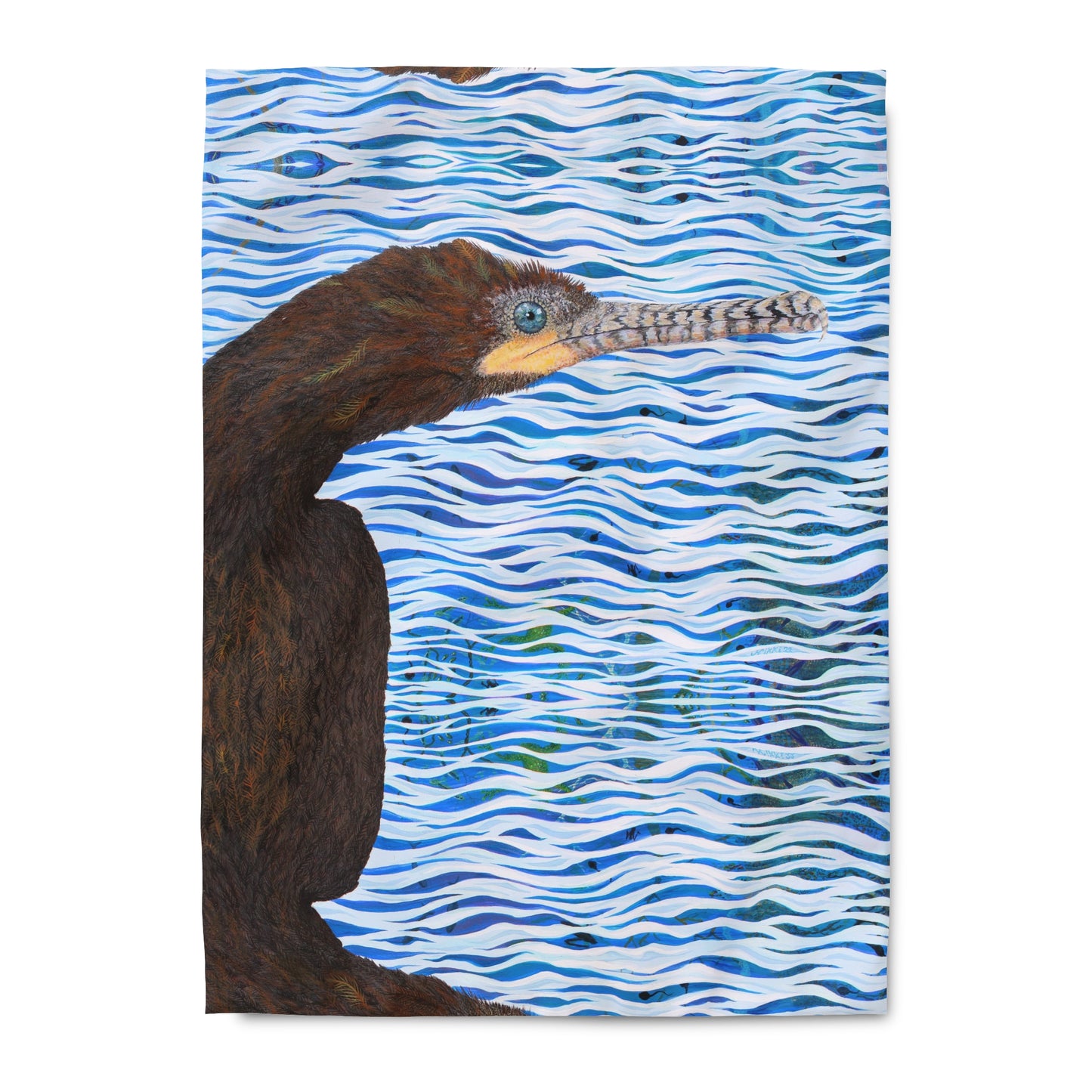 Cormorant in Paradise Art Duvet Cover