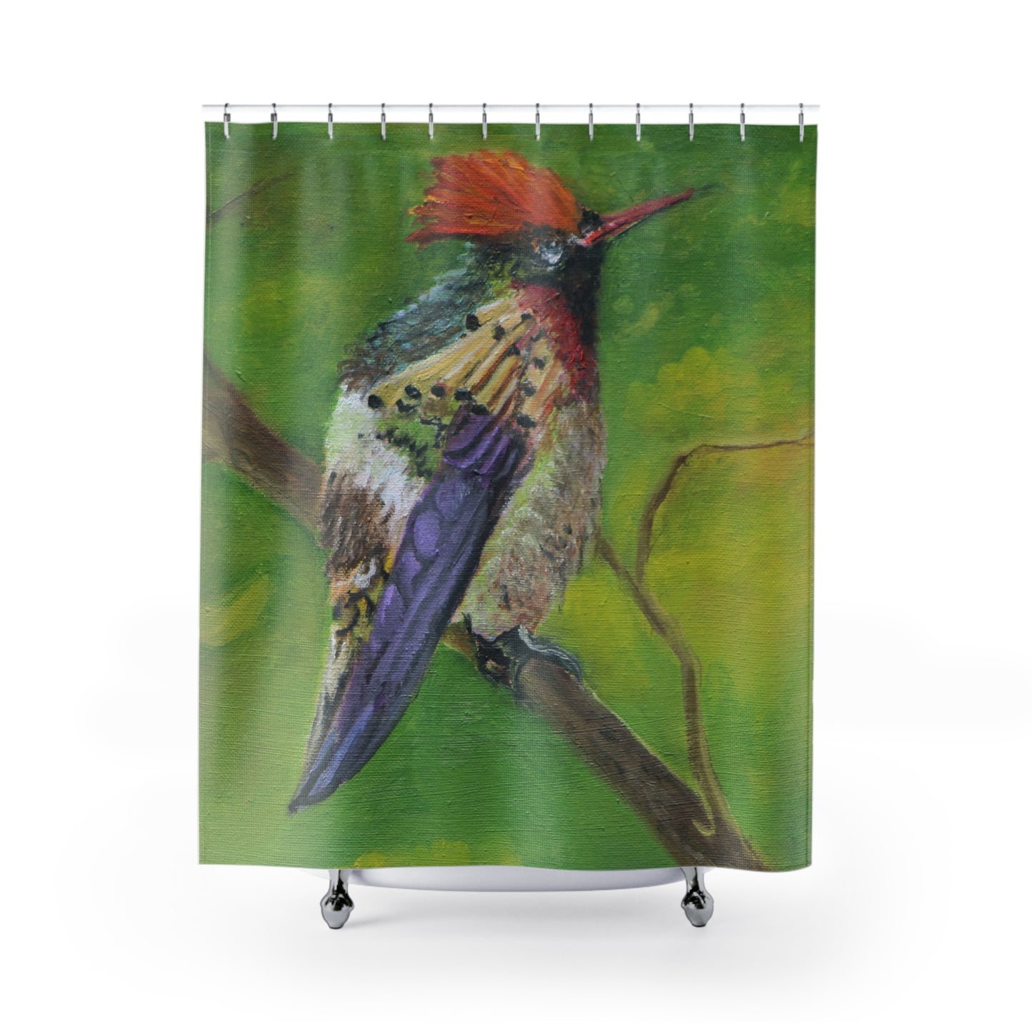 Costa Rican Hummingbird by Artist Kenny Smith - Shower Curtains