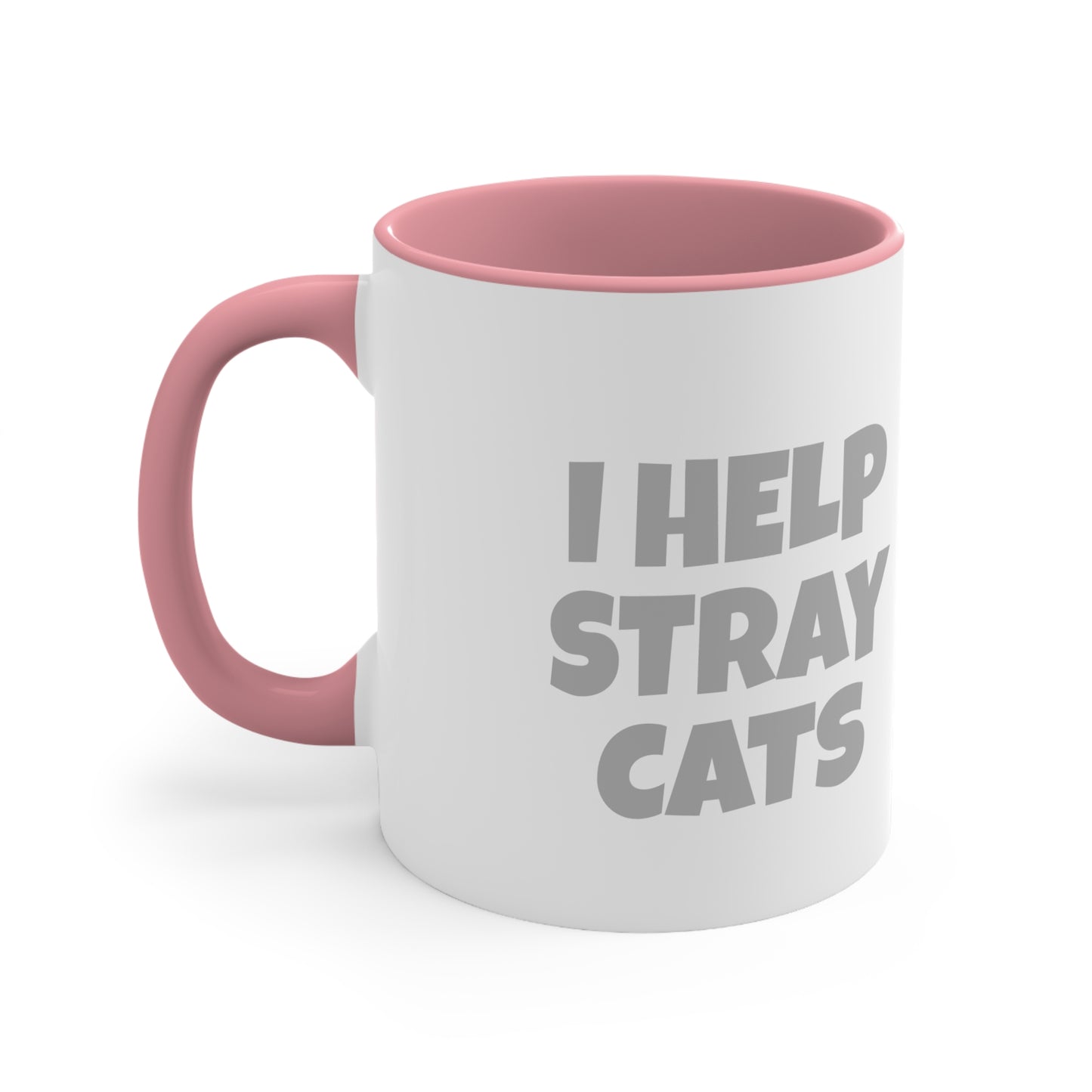 I HELP STRAY CATS Accent Coffee Mug, 11oz