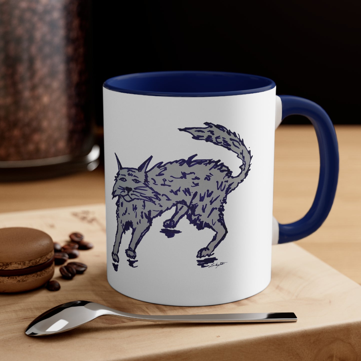 I HELP STRAY CATS Accent Coffee Mug, 11oz