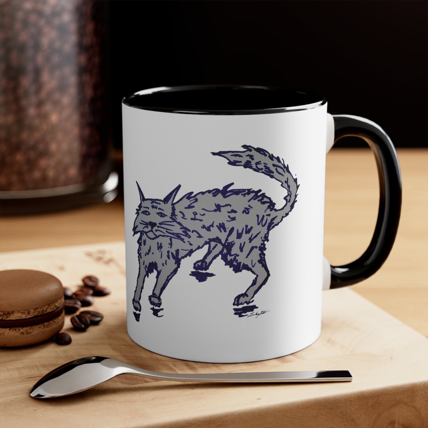 I HELP STRAY CATS Accent Coffee Mug, 11oz