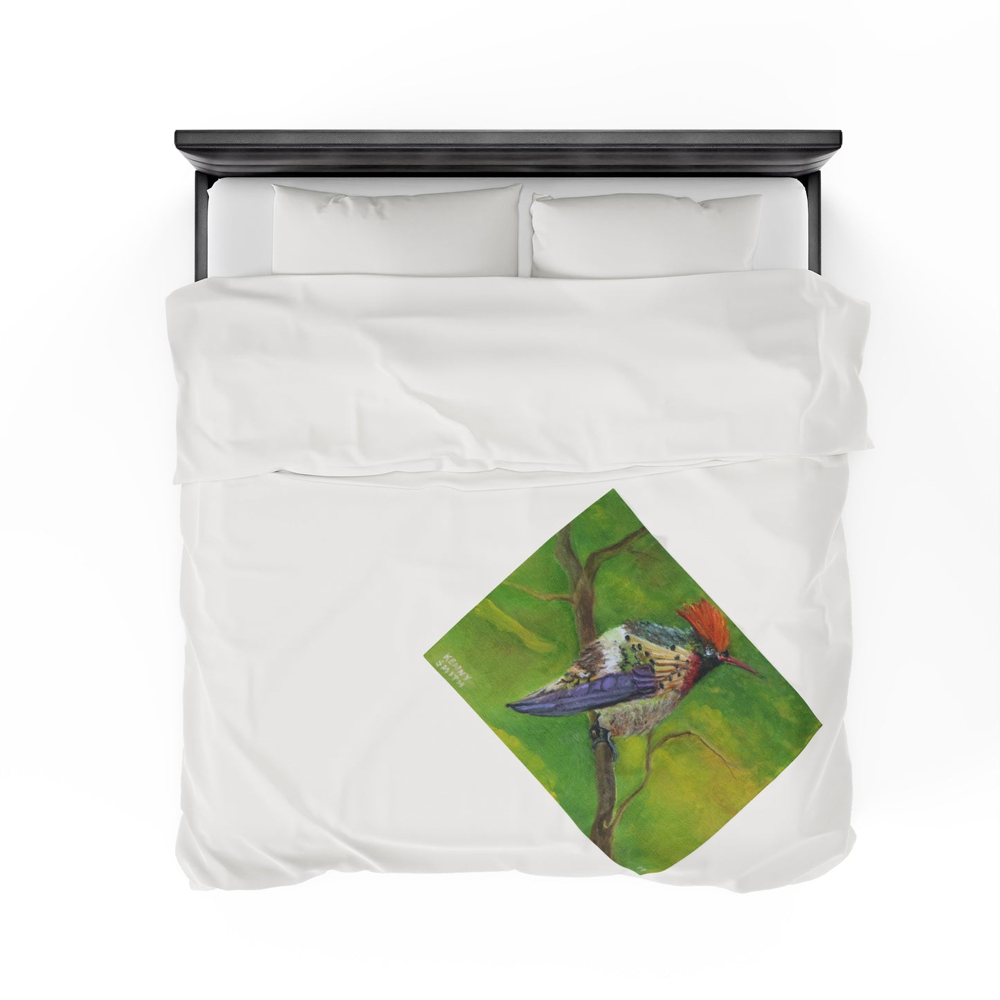 Velveteen Plush Blanket Costa Rican Hummingbird Art by Kenny Smith