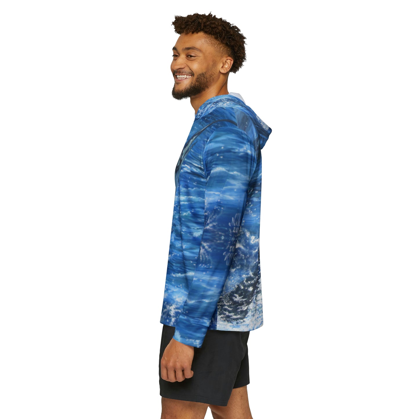 Marlin Art Men's Lightweight Moisture-wicking Sports Warmup Hoodie