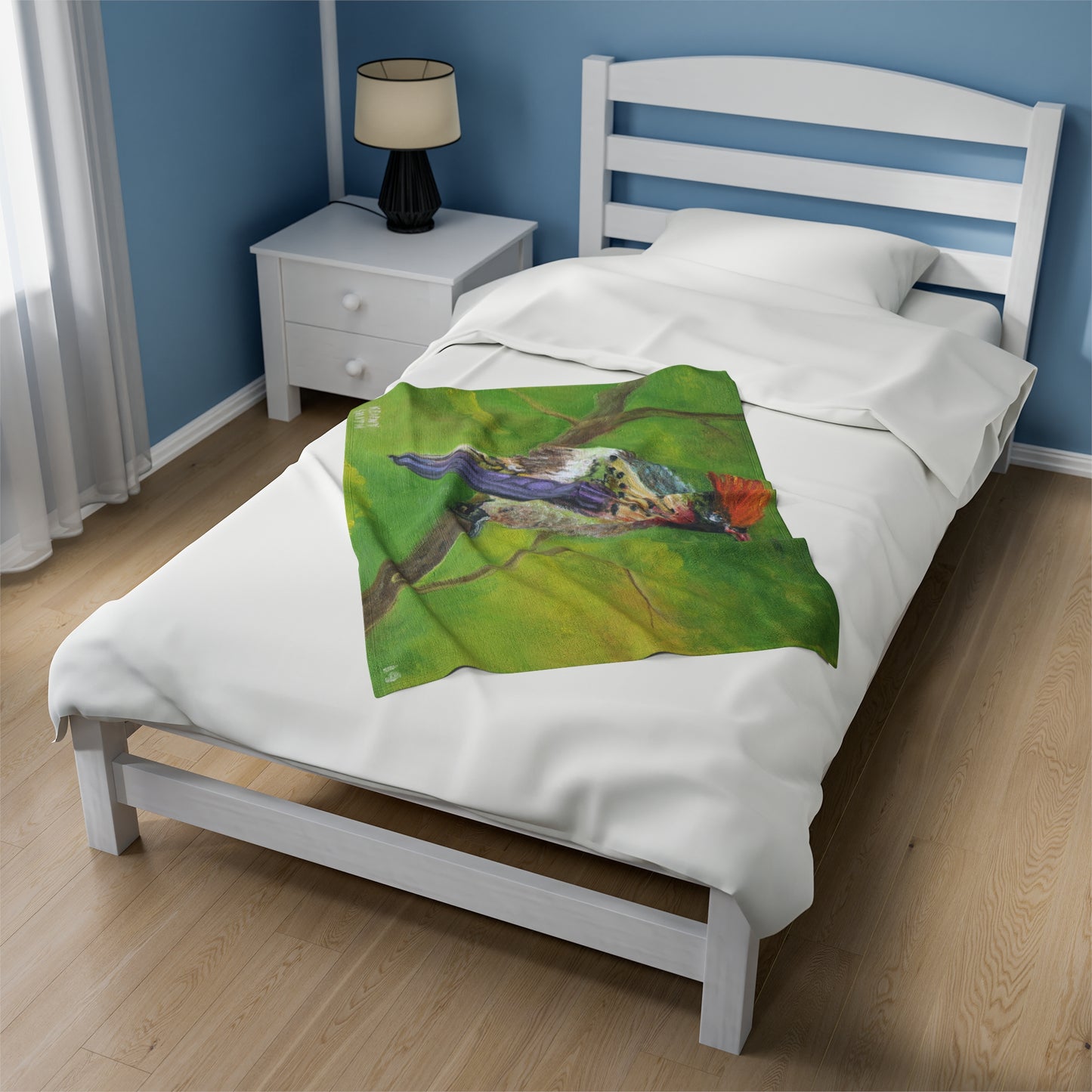 Velveteen Plush Blanket Costa Rican Hummingbird Art by Kenny Smith