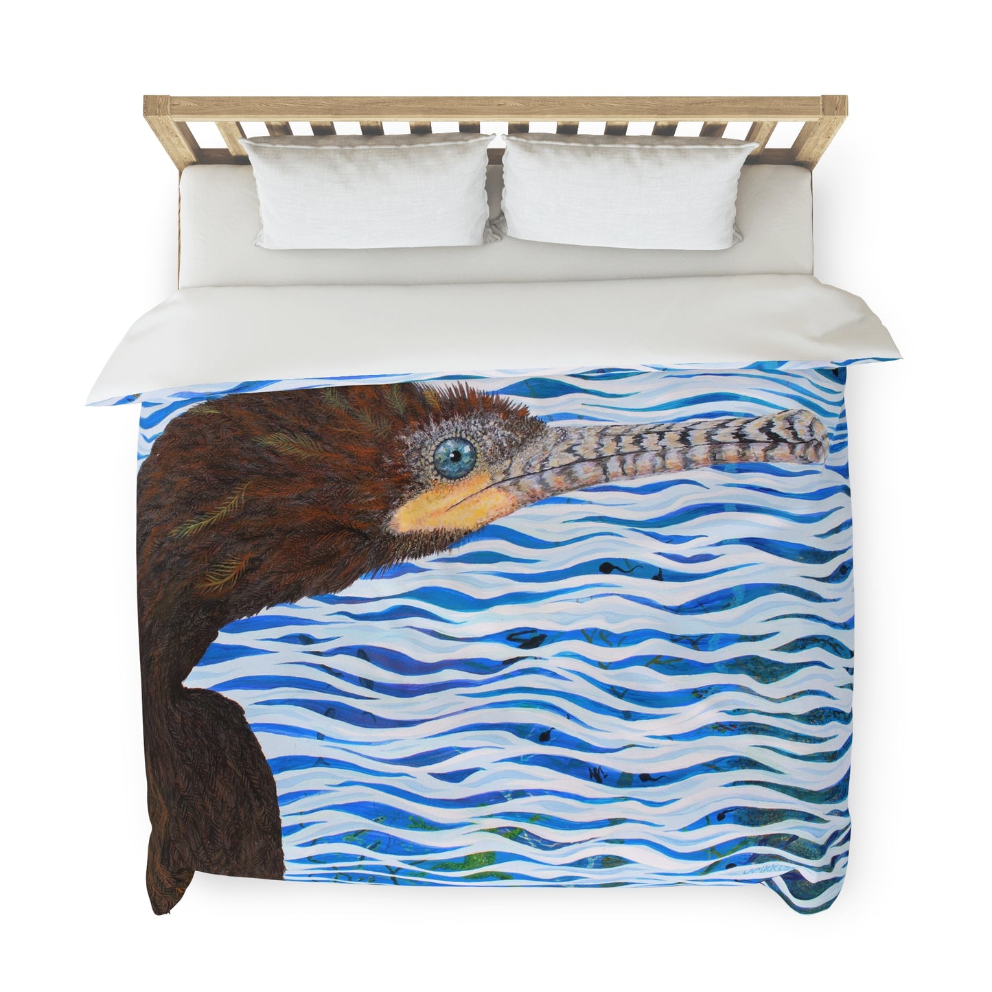 Cormorant in Paradise Art Duvet Cover