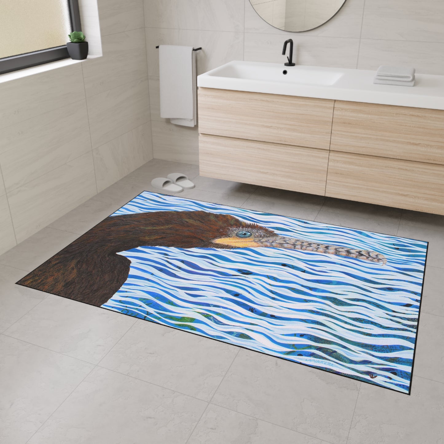 Cormorant in Paradise Heavy Duty Floor Mat