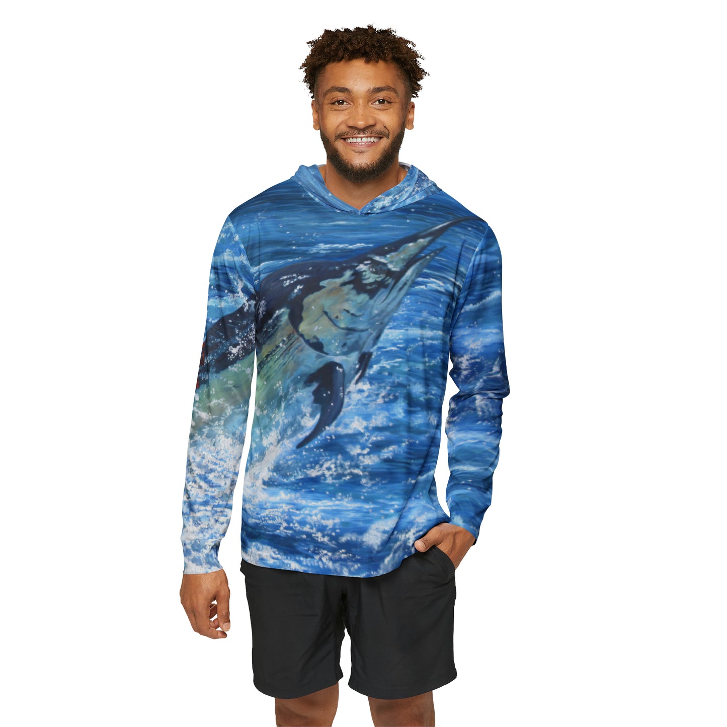 Marlin Art Men's Lightweight Moisture-wicking Sports Warmup Hoodie