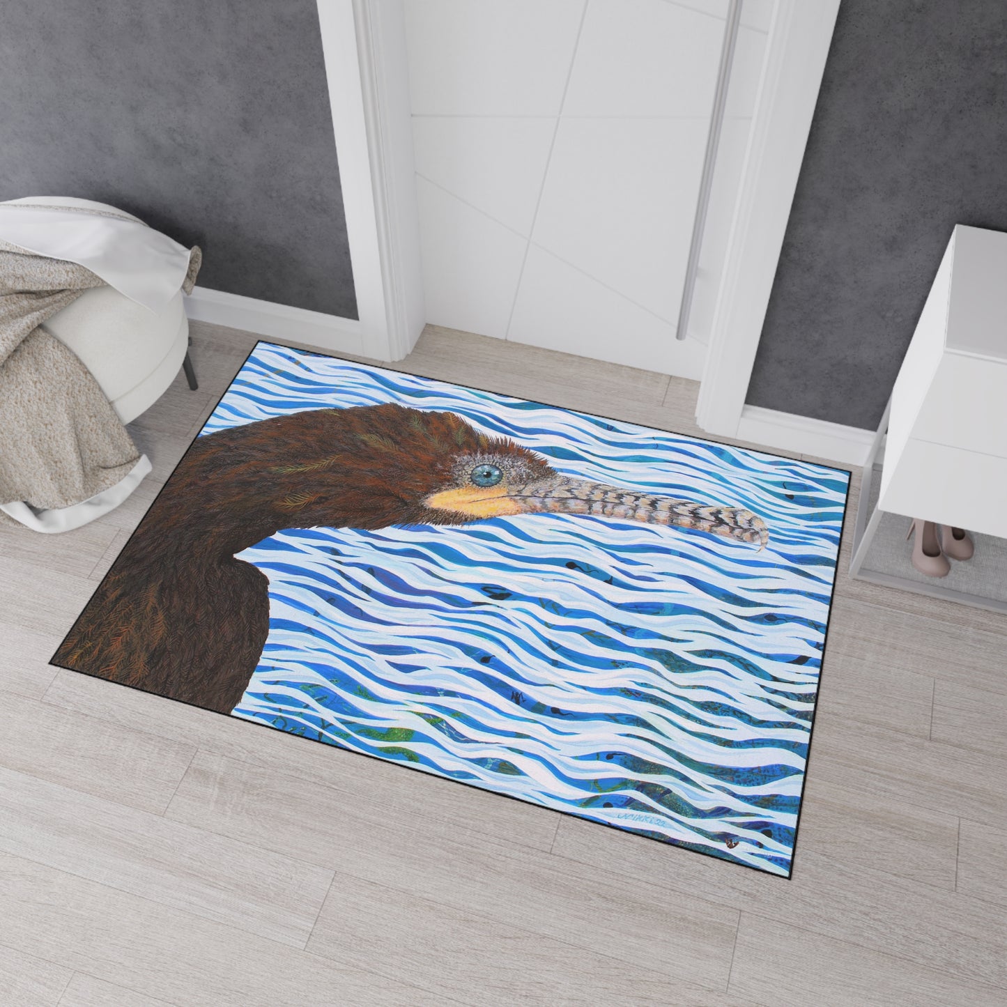 Cormorant in Paradise Heavy Duty Floor Mat