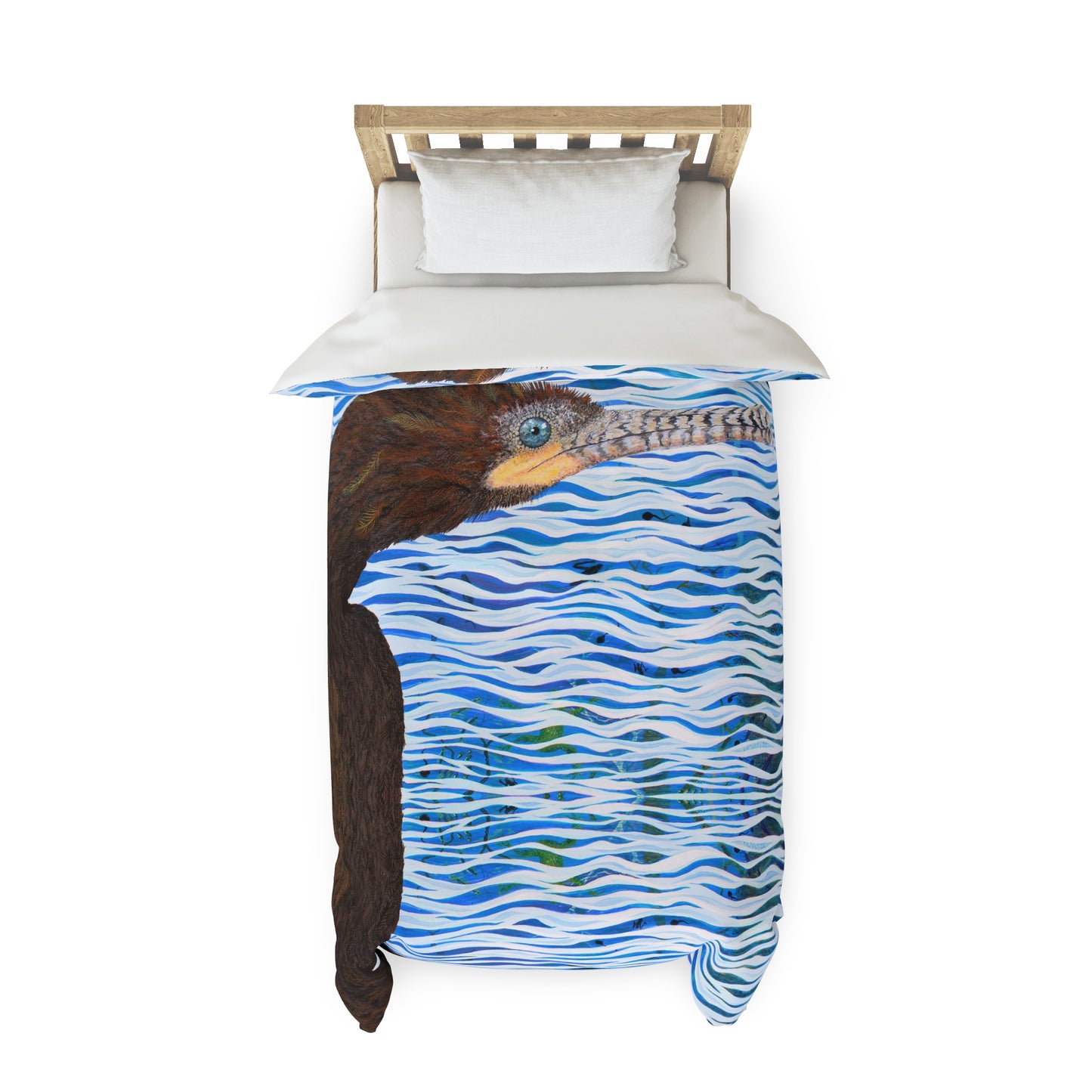 Cormorant in Paradise Art Duvet Cover