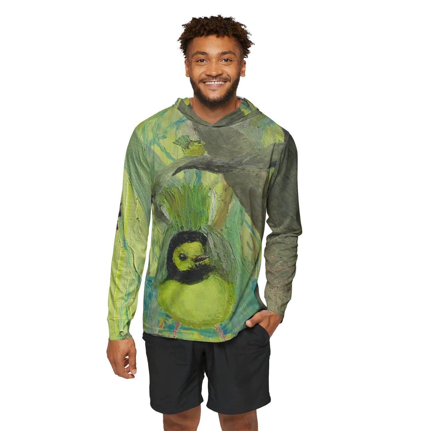 Hooded Warblers Art Men's Lightweight Moisture-wicking Sports Warmup Hoodie