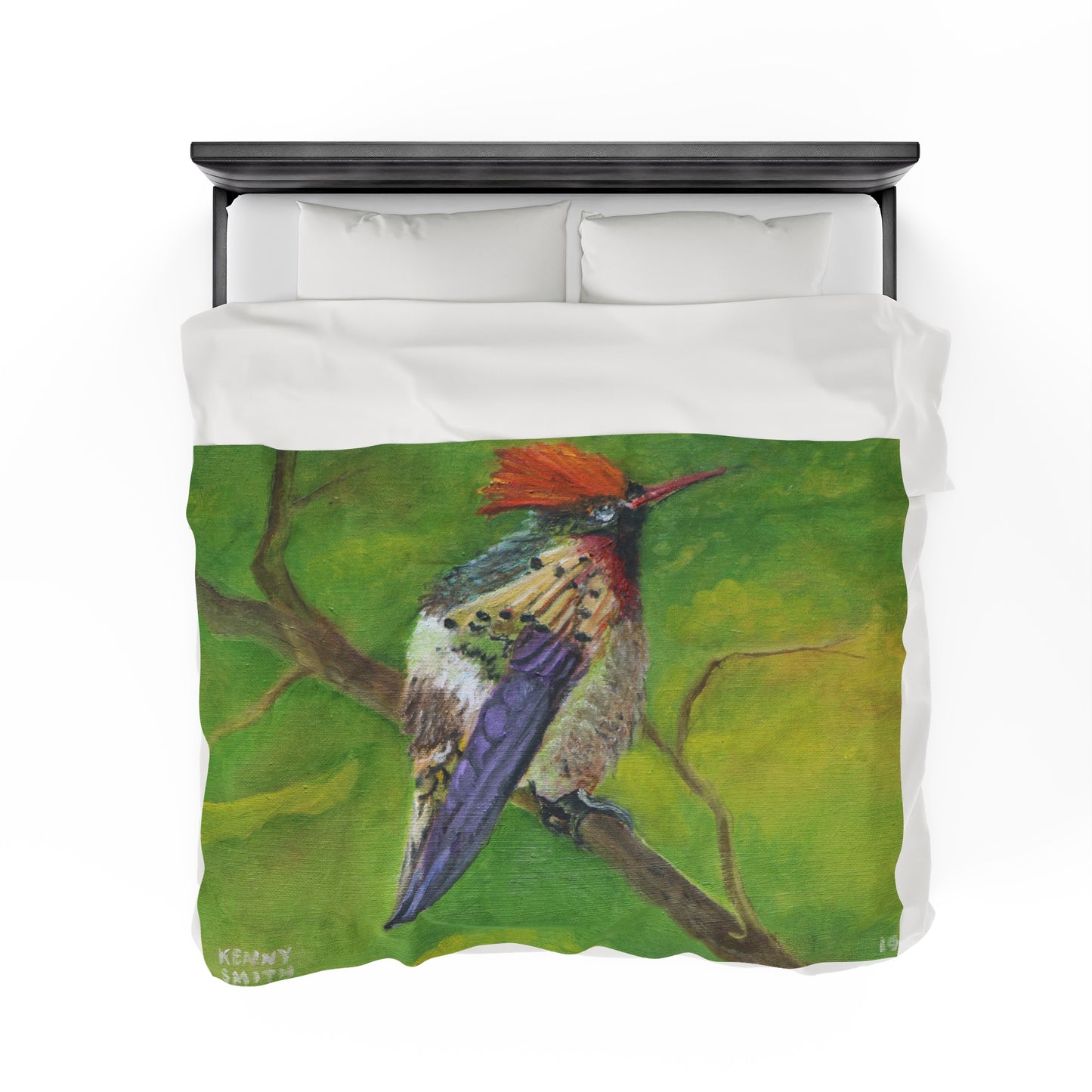 Velveteen Plush Blanket Costa Rican Hummingbird Art by Kenny Smith