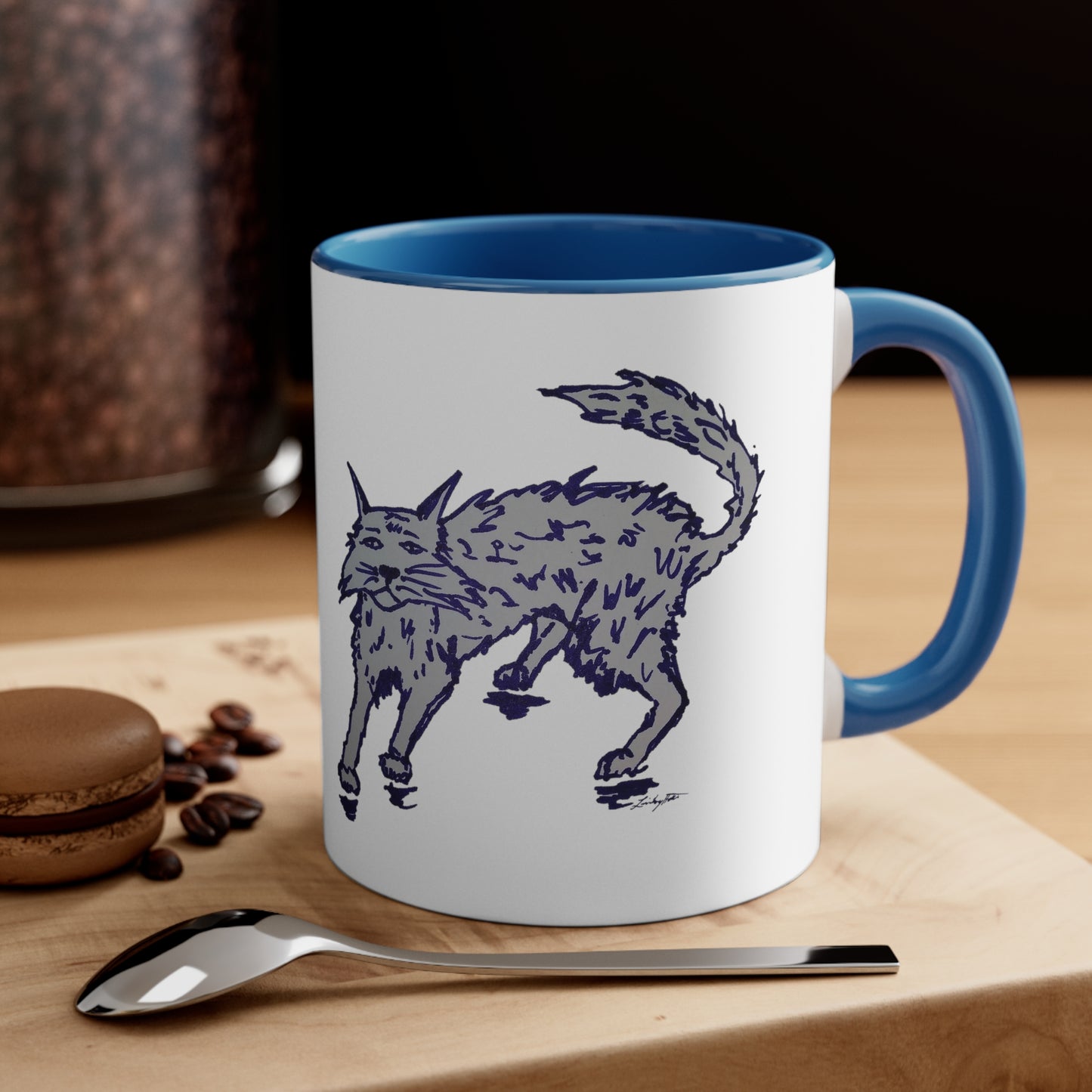 I HELP STRAY CATS Accent Coffee Mug, 11oz