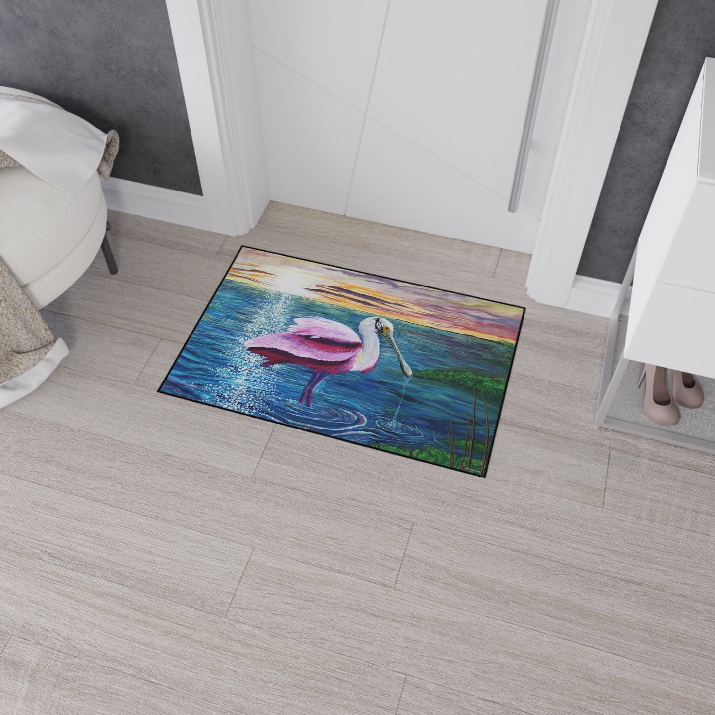 Spoonbill in the Sun Heavy Duty Floor Mat