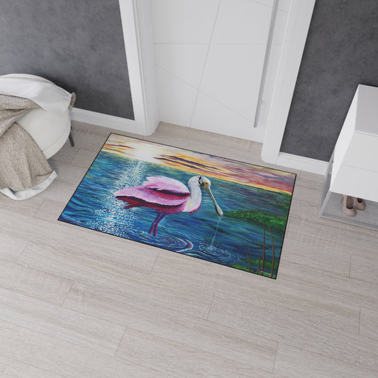 Spoonbill in the Sun Heavy Duty Floor Mat