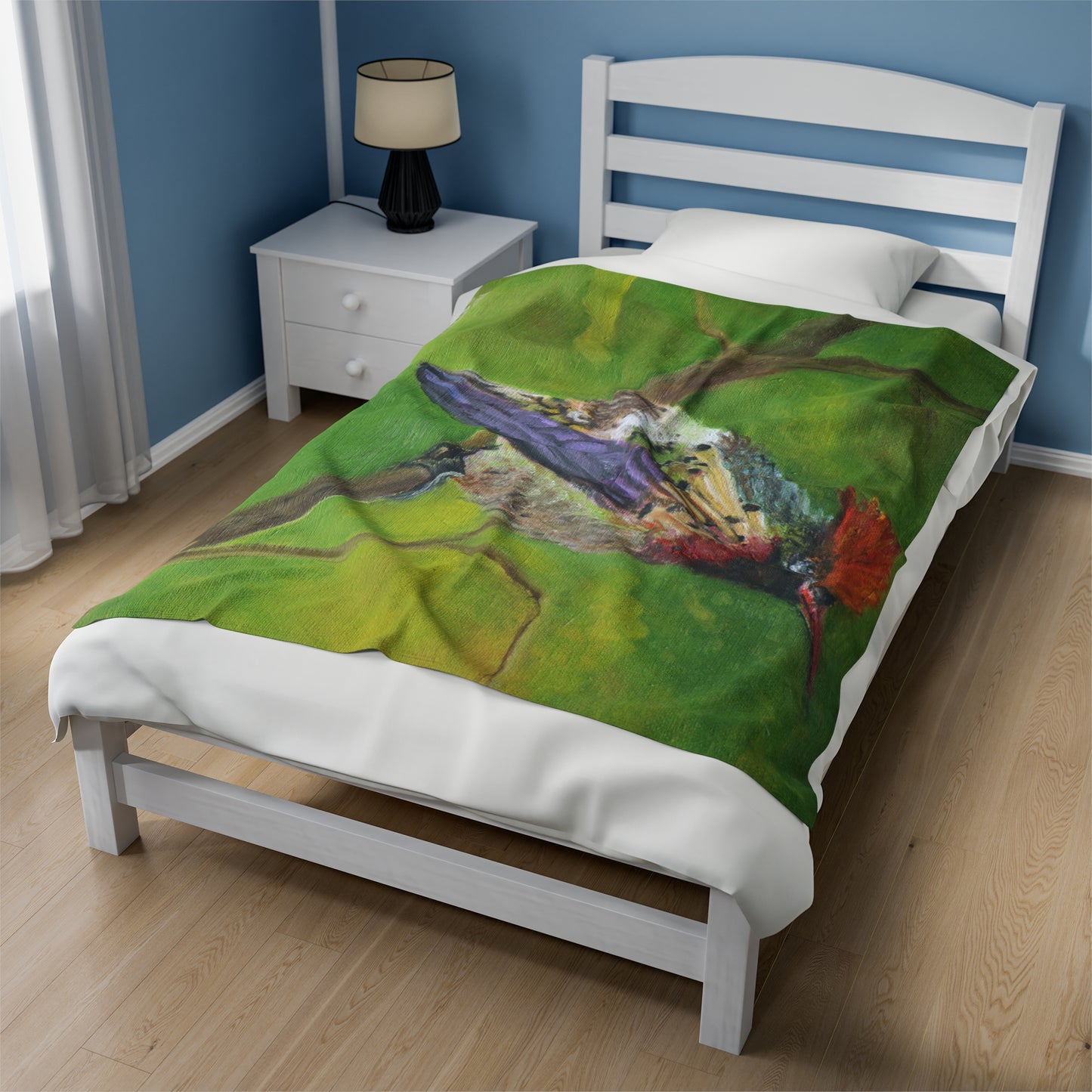 Velveteen Plush Blanket Costa Rican Hummingbird Art by Kenny Smith