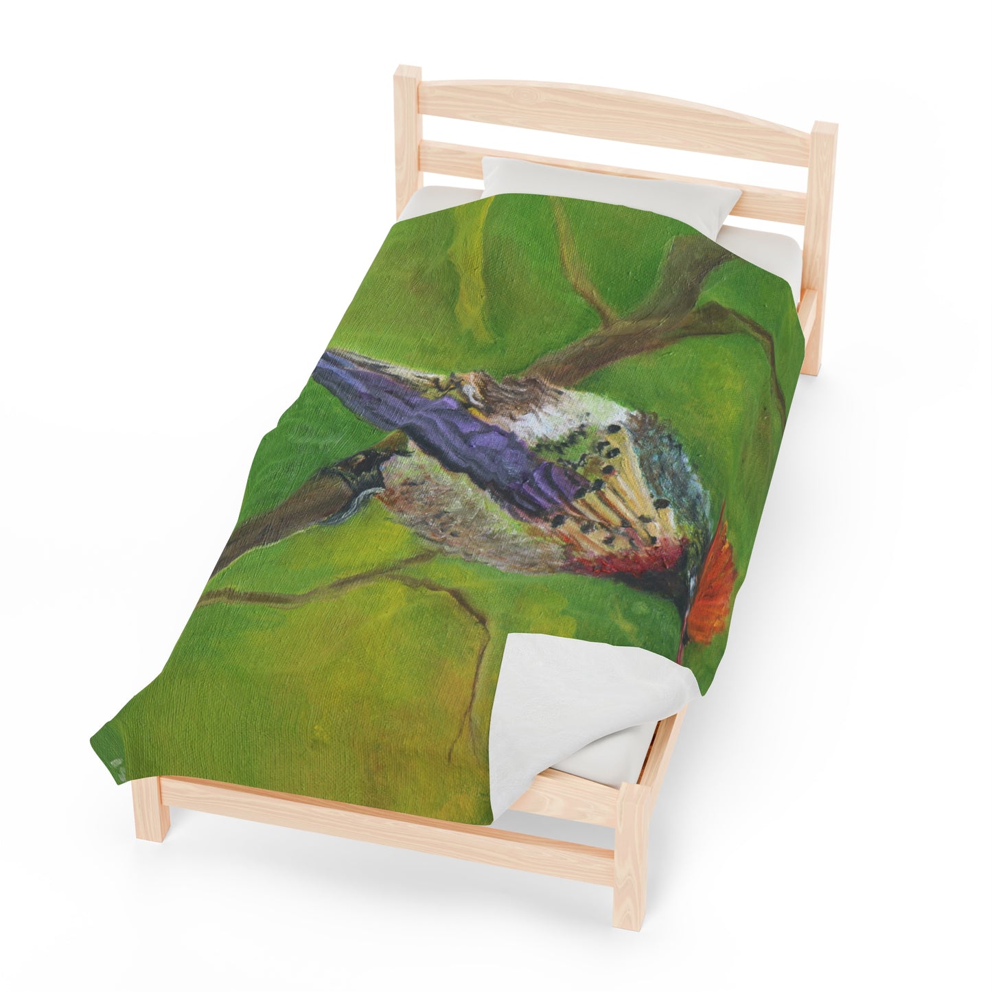 Velveteen Plush Blanket Costa Rican Hummingbird Art by Kenny Smith