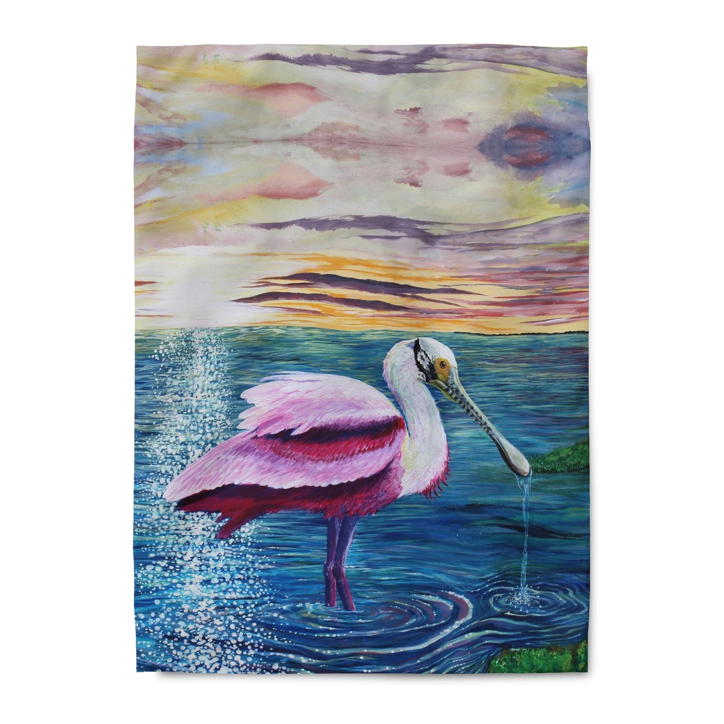 Roseate Spoonbill in the Sun Art Duvet Cover