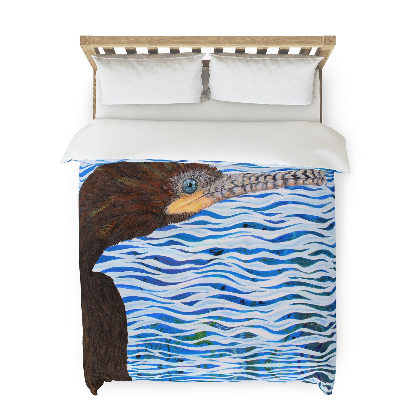 Cormorant in Paradise Art Duvet Cover