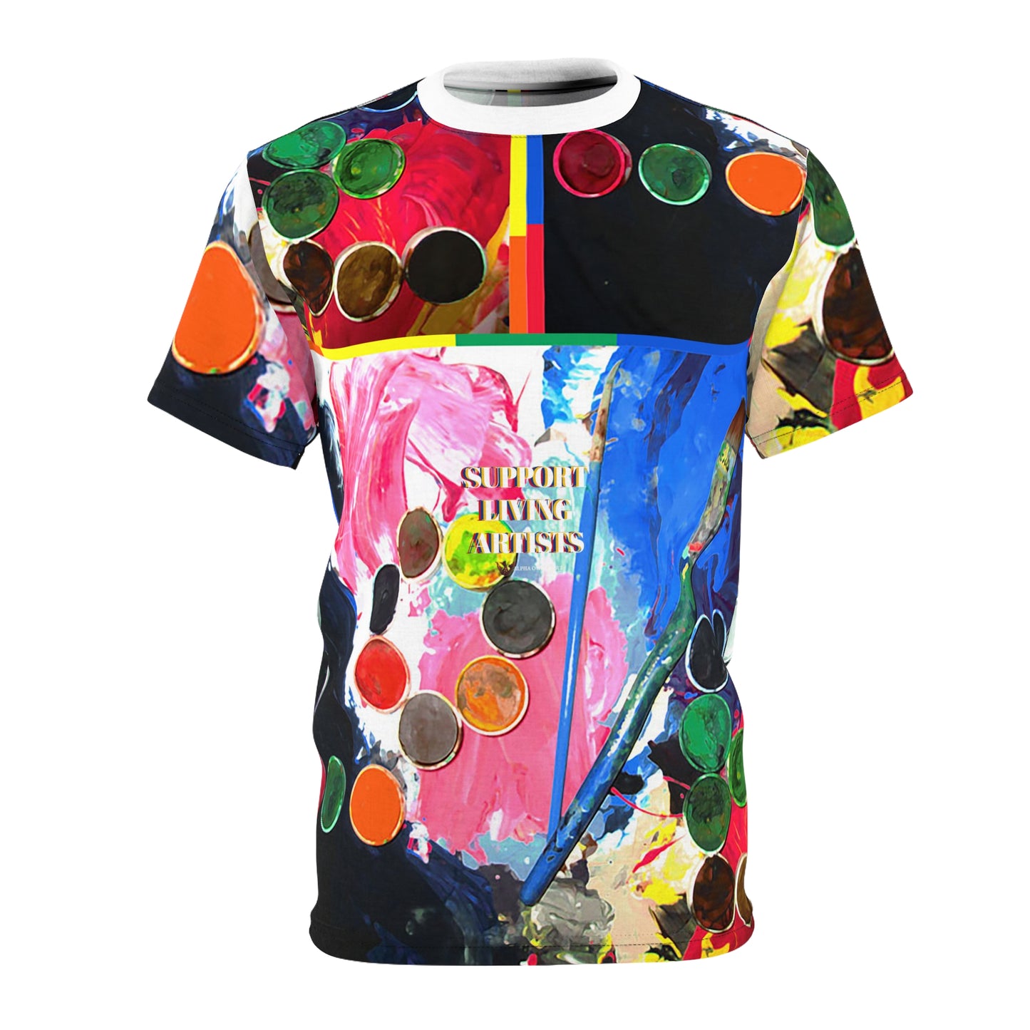 I Support Living Artists 🖌️ Unisex Cut & Sew Tee (AOP)