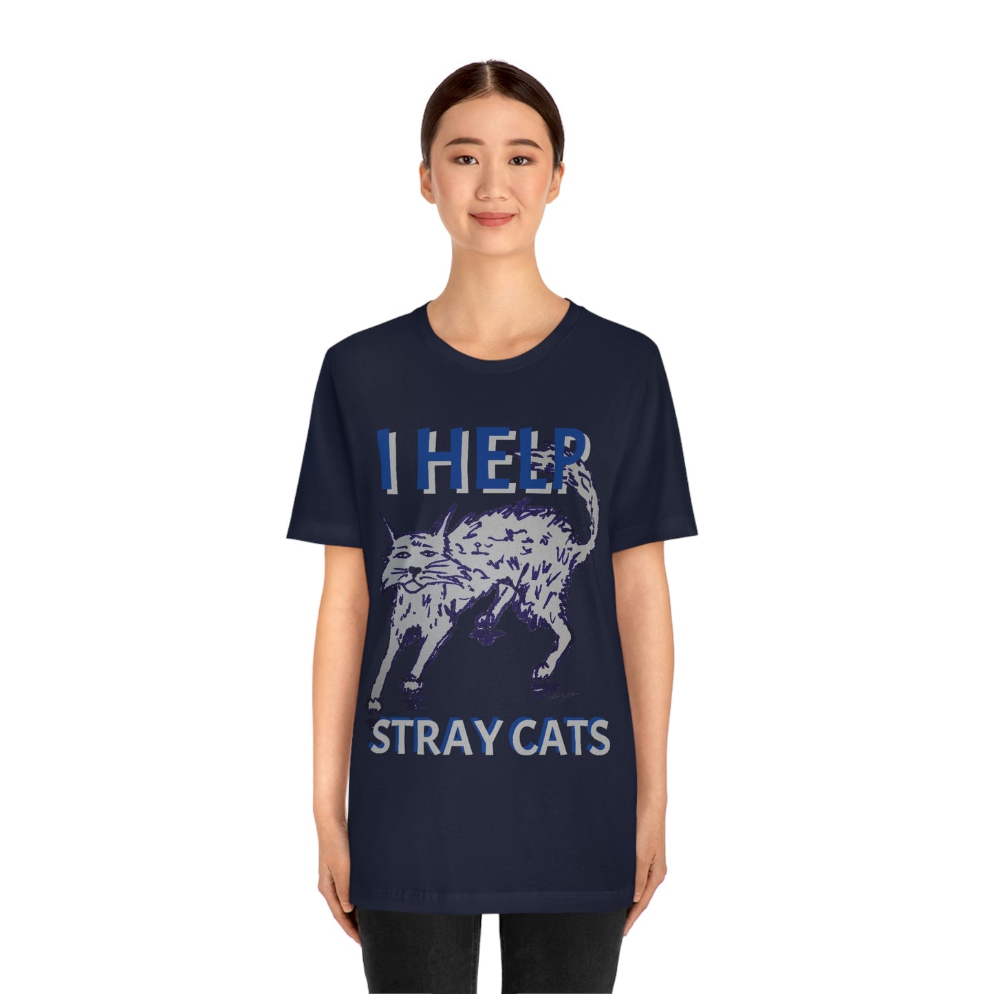 I HELP STRAY CATS Unisex Jersey Short Sleeve Tee