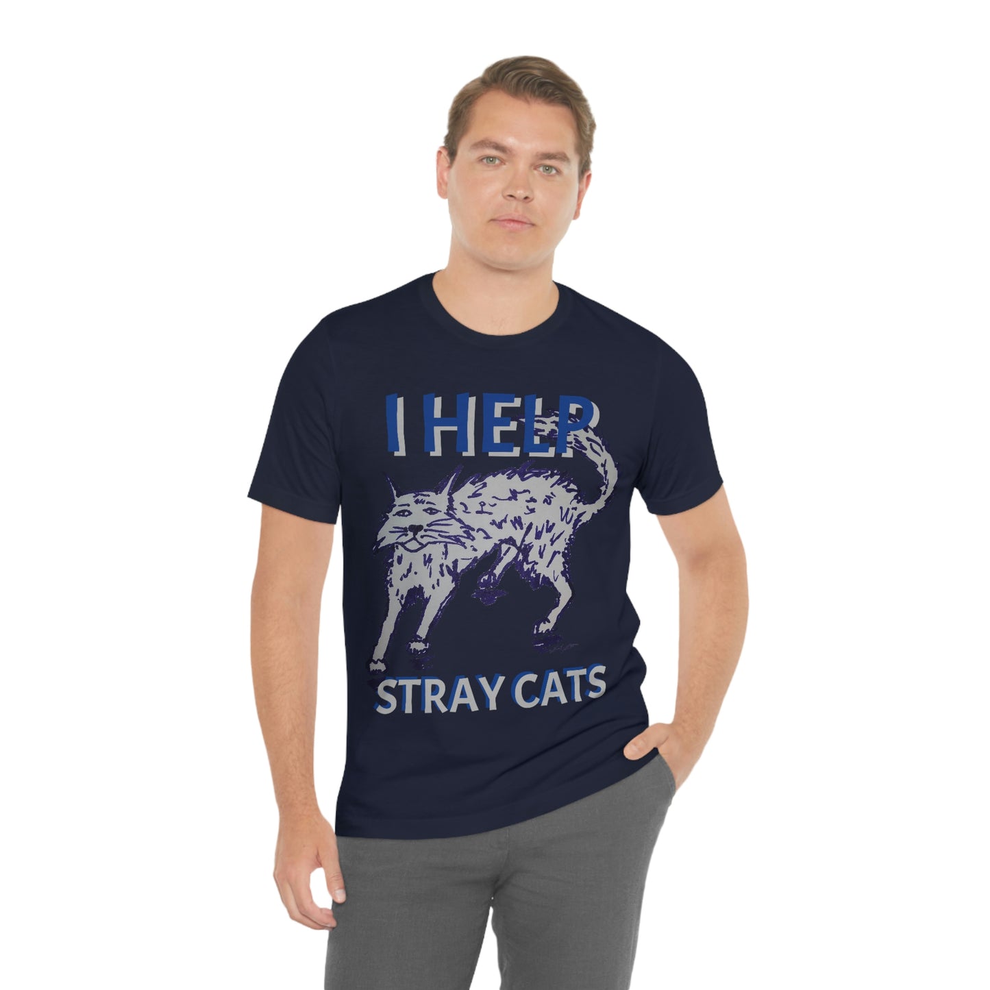 I HELP STRAY CATS Unisex Jersey Short Sleeve Tee