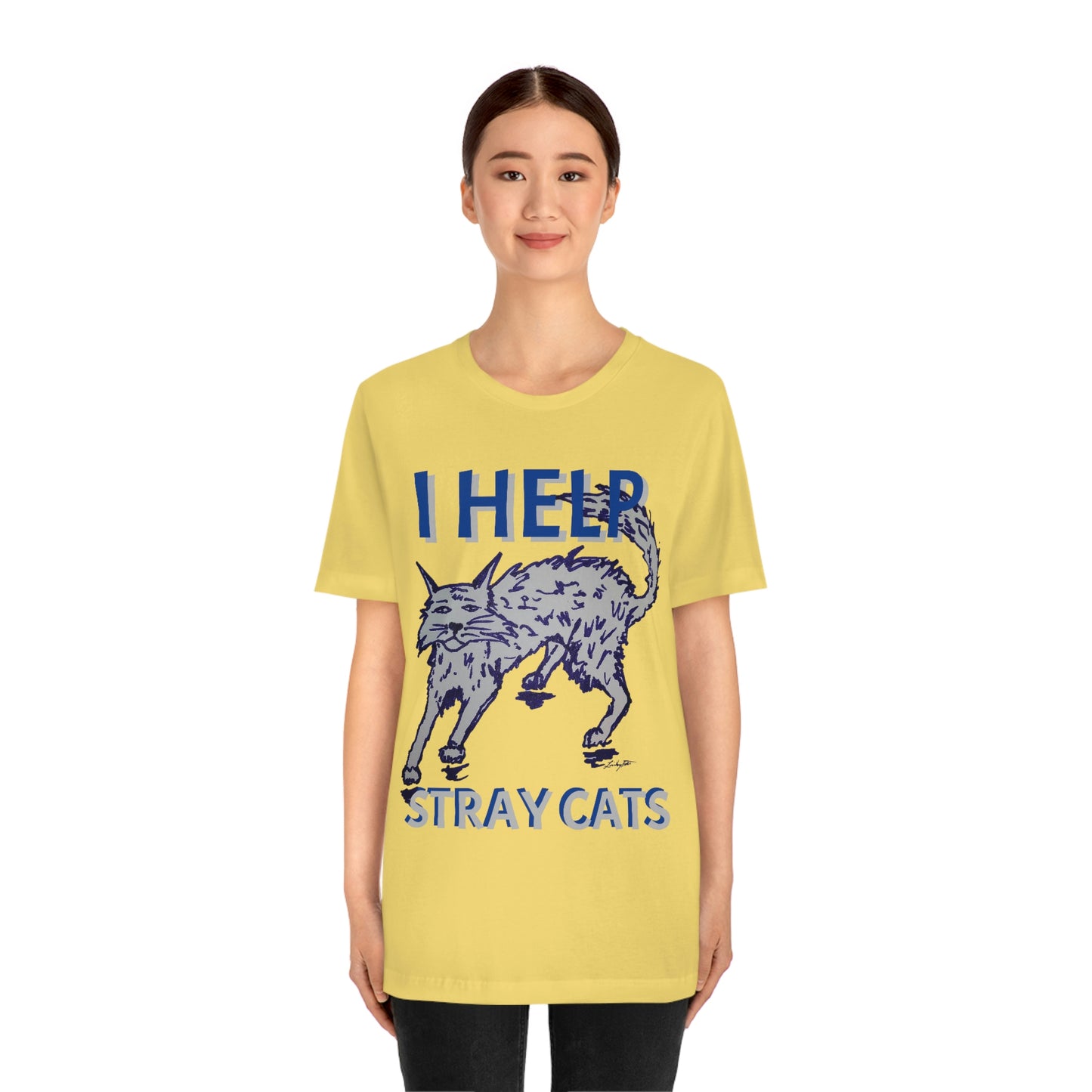 I HELP STRAY CATS Unisex Jersey Short Sleeve Tee