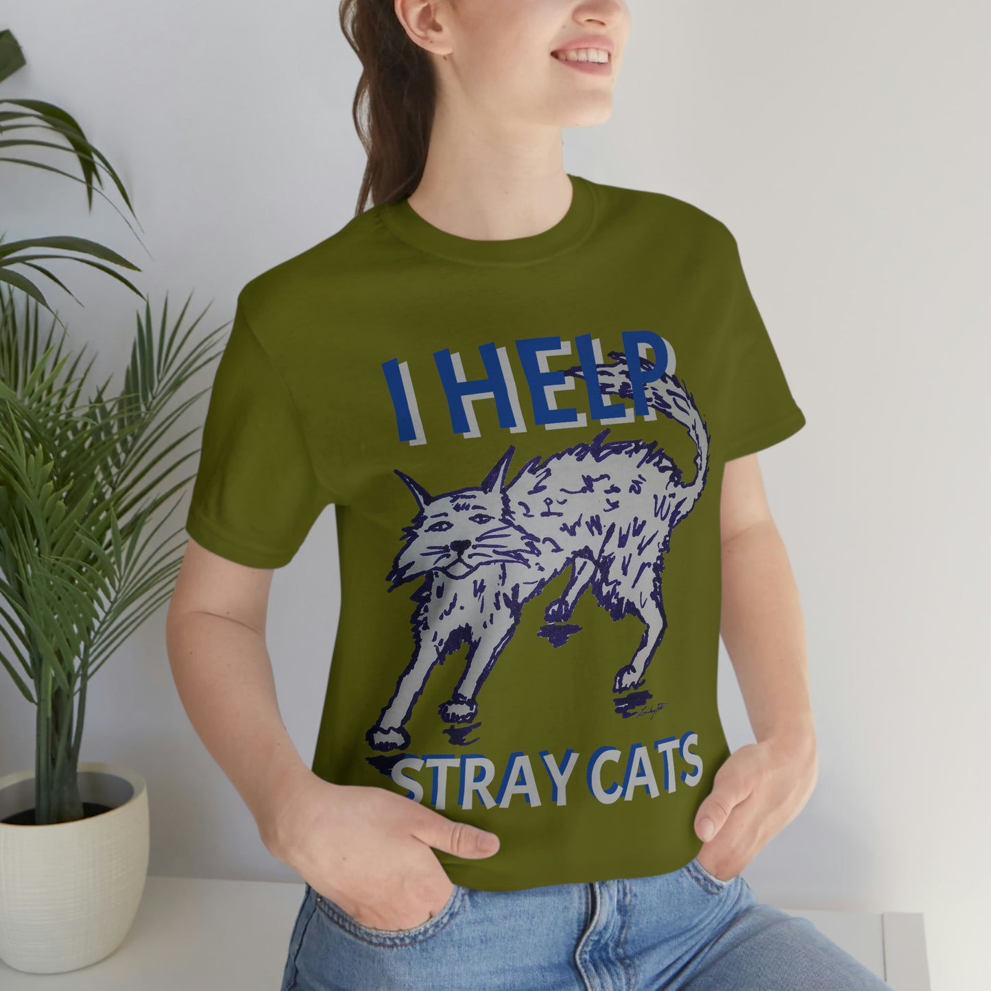 I HELP STRAY CATS Unisex Jersey Short Sleeve Tee