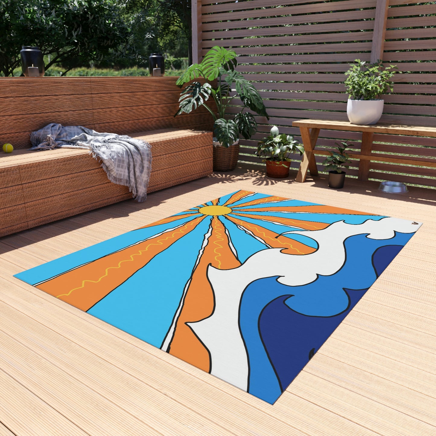 Ocean Sunrise Art by Jan Outdoor Rug ♥ FREE SHIPPING