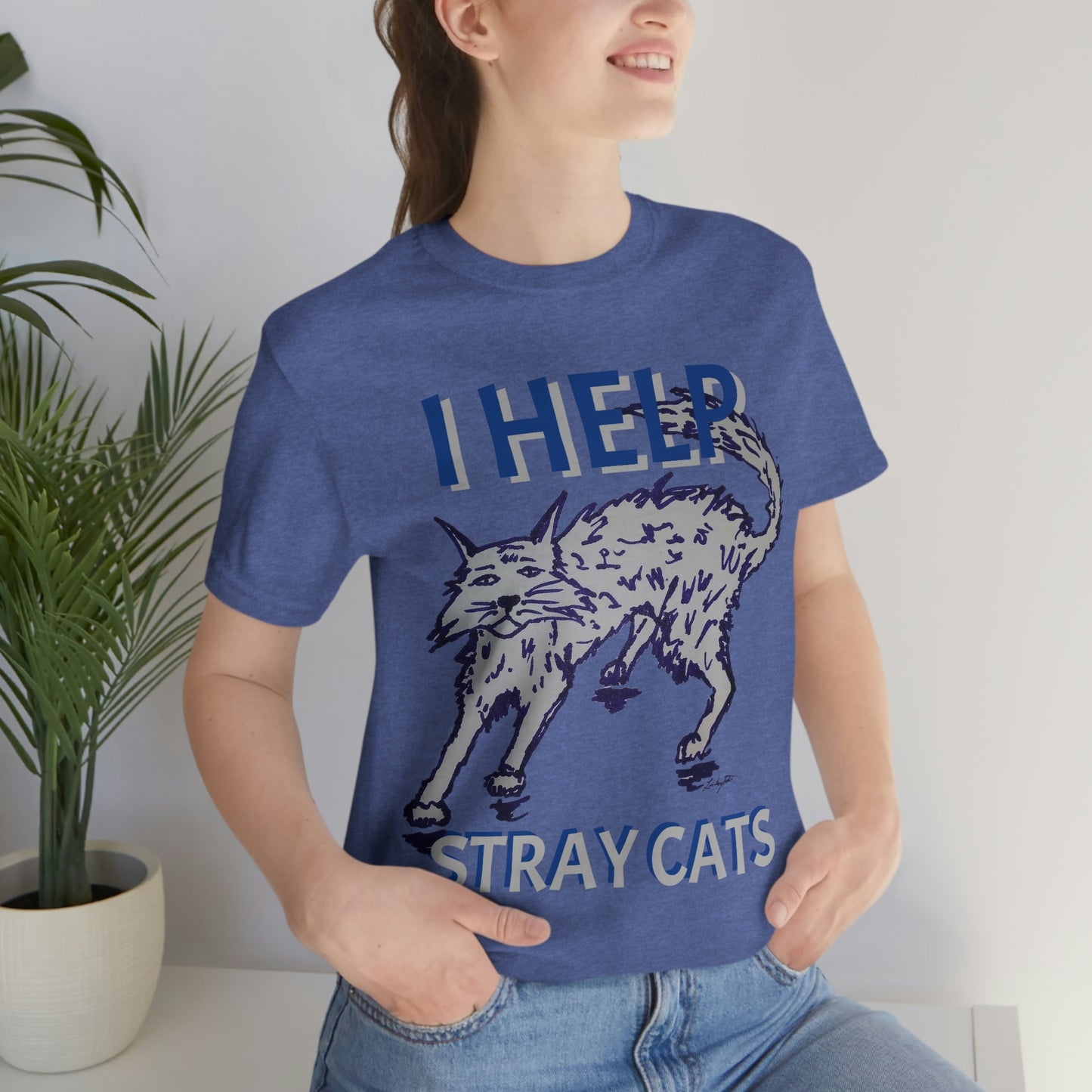 I HELP STRAY CATS Unisex Jersey Short Sleeve Tee