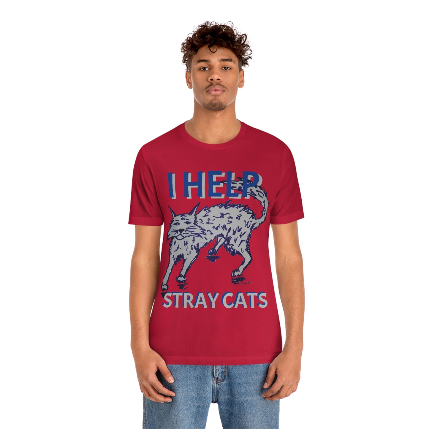 I HELP STRAY CATS Unisex Jersey Short Sleeve Tee