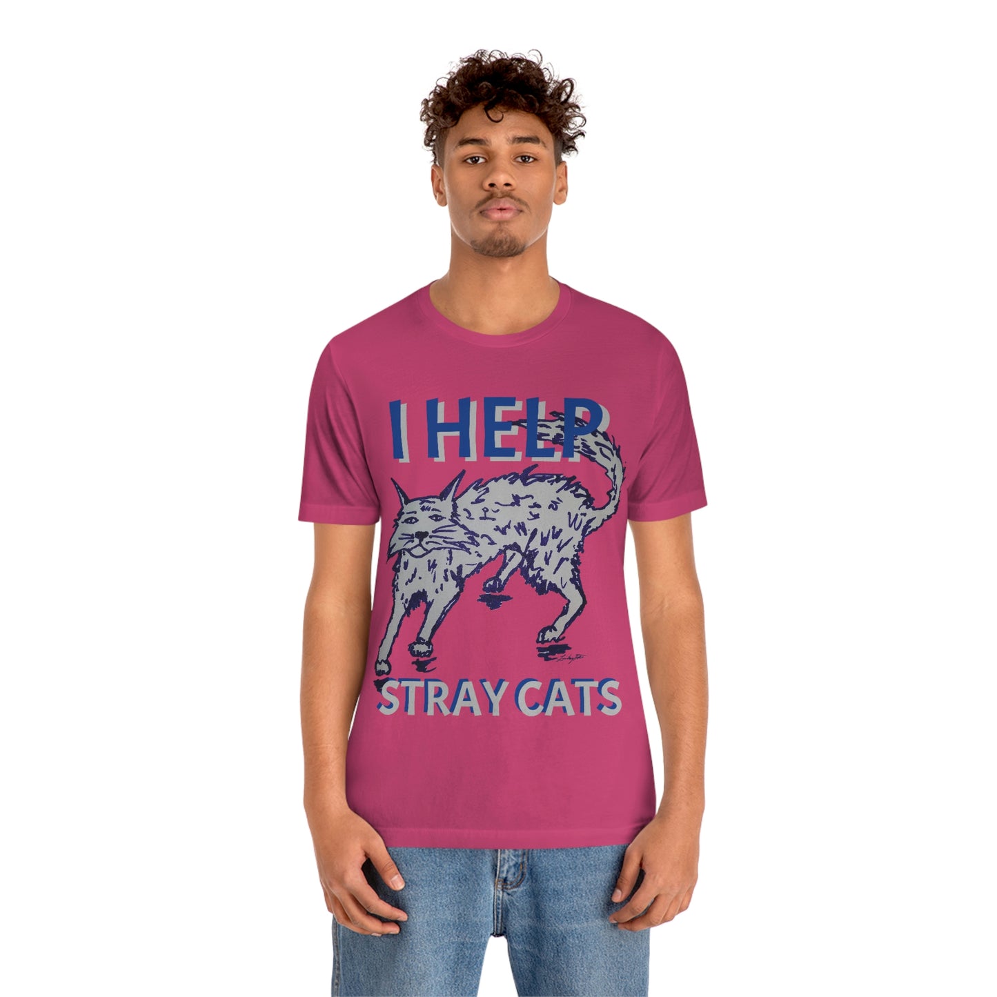 I HELP STRAY CATS Unisex Jersey Short Sleeve Tee