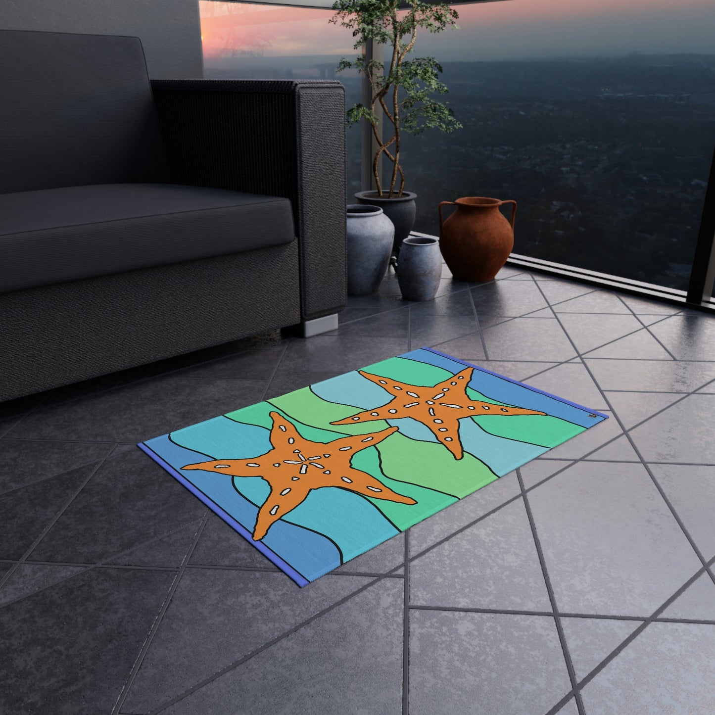 Starfish Art by Jan Outdoor Rug ♥ FREE SHIPPING