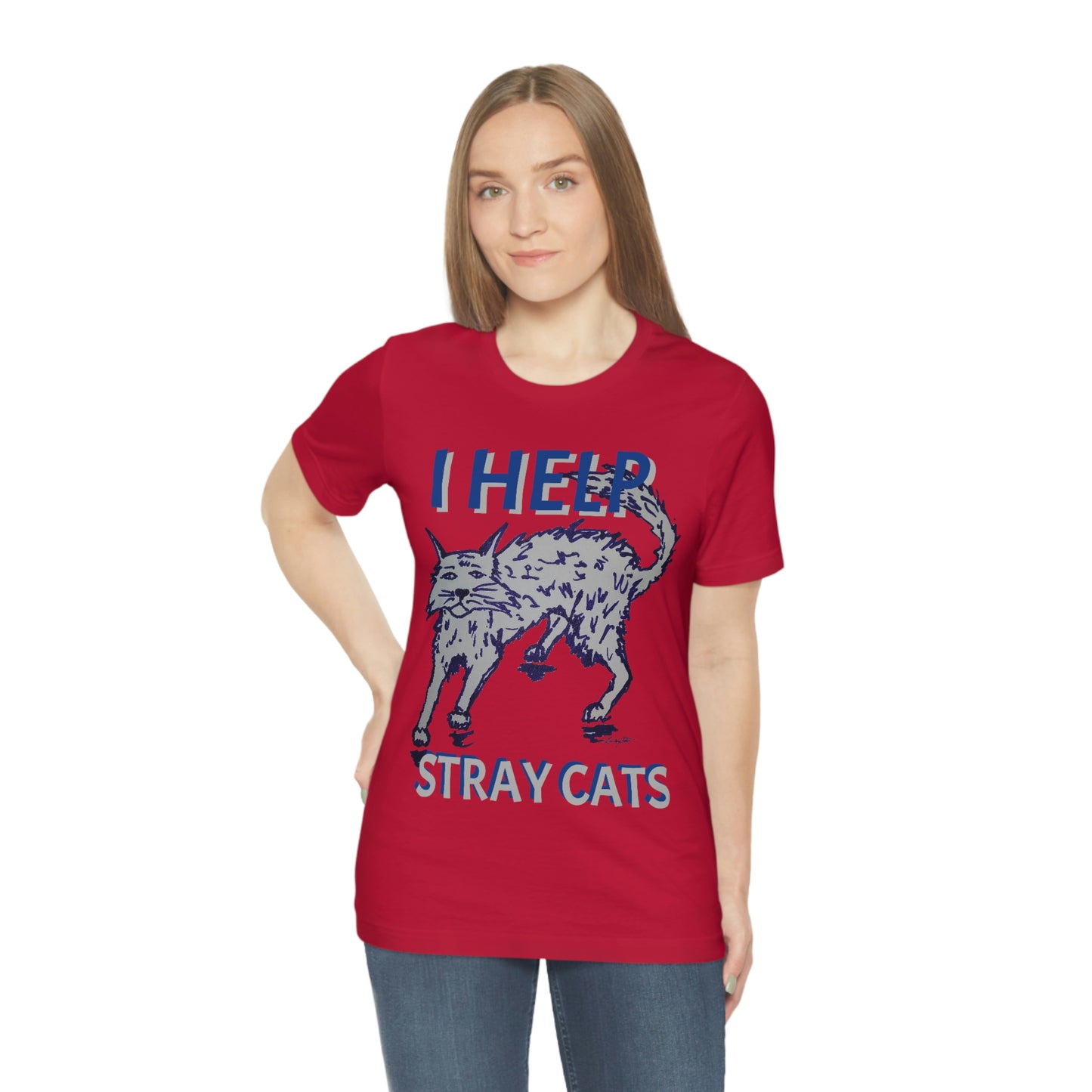 I HELP STRAY CATS Unisex Jersey Short Sleeve Tee