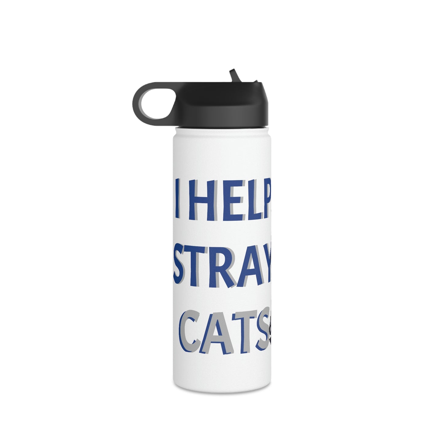 I HELP STRAY CATS Stainless Steel Water Bottle, Standard Lid