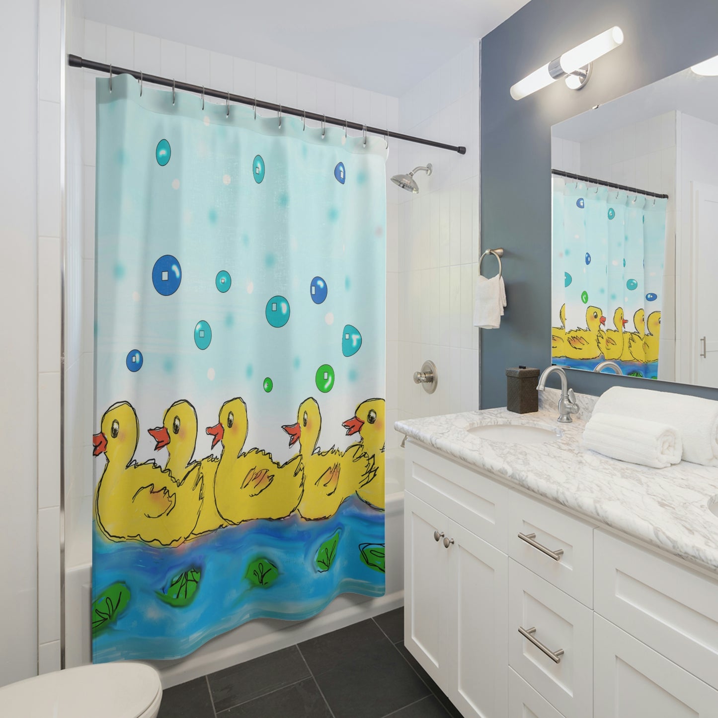 Happy Ducks Kids Shower Curtains ♥ FREE SHIPPING