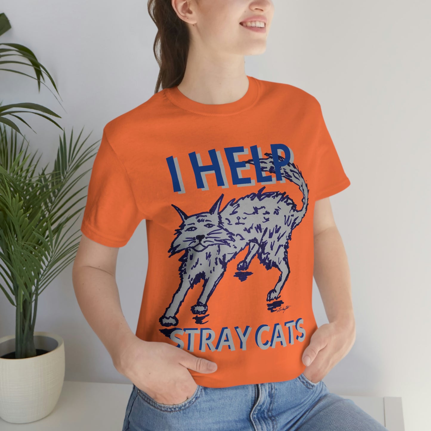 I HELP STRAY CATS Unisex Jersey Short Sleeve Tee