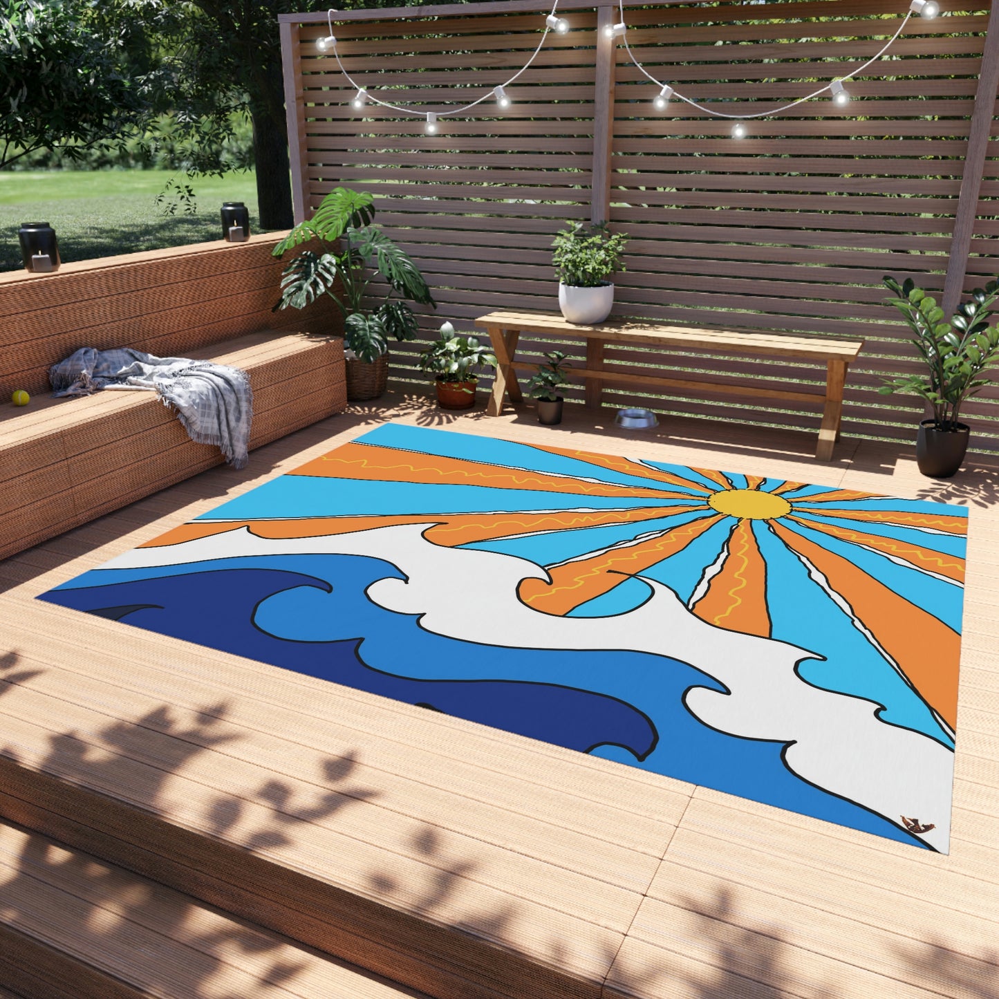 Ocean Sunrise Art by Jan Outdoor Rug ♥ FREE SHIPPING