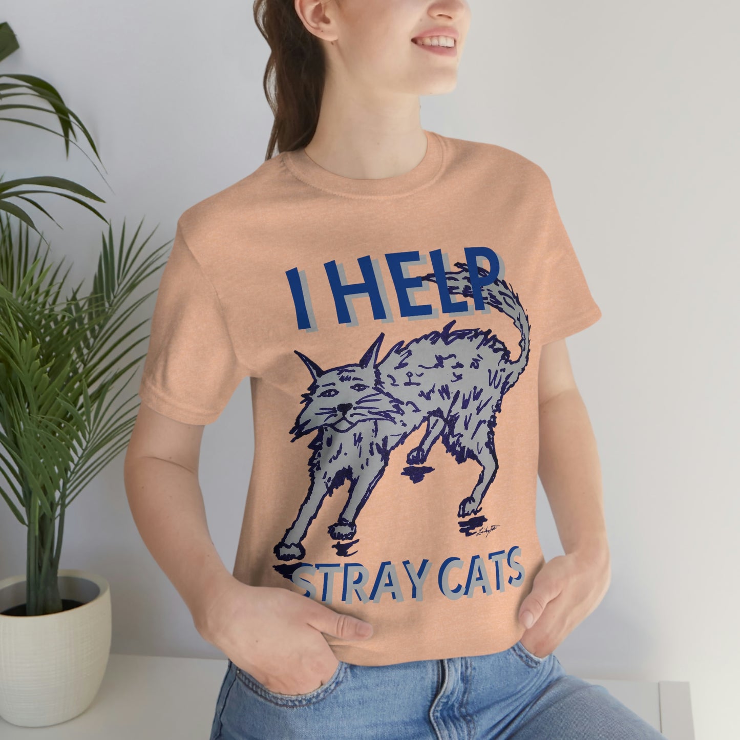 I HELP STRAY CATS Unisex Jersey Short Sleeve Tee