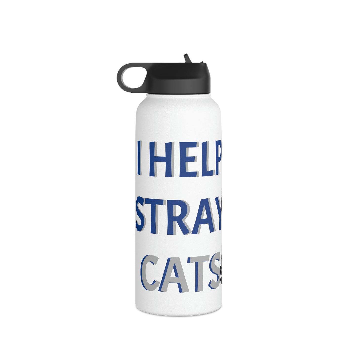 I HELP STRAY CATS Stainless Steel Water Bottle, Standard Lid