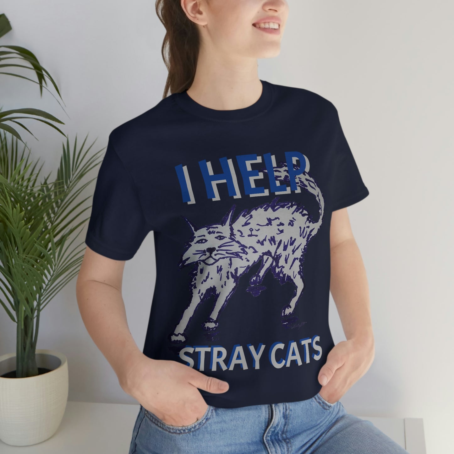 I HELP STRAY CATS Unisex Jersey Short Sleeve Tee