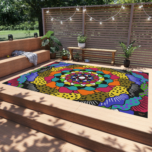 Kaleidoscope of Colors Art by Jan Outdoor Rug ♥ FREE SHIPPING