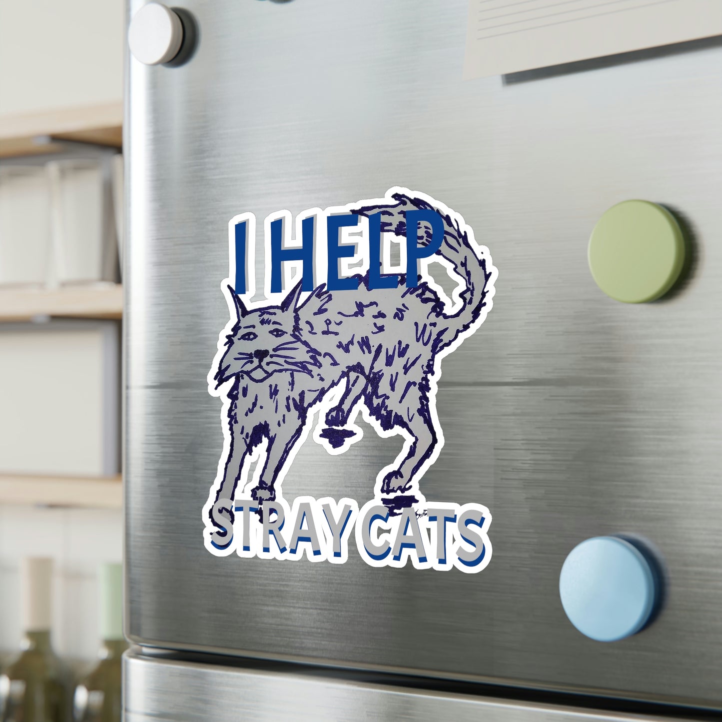 I HELP STRAY CATS Kiss-Cut Vinyl Decals