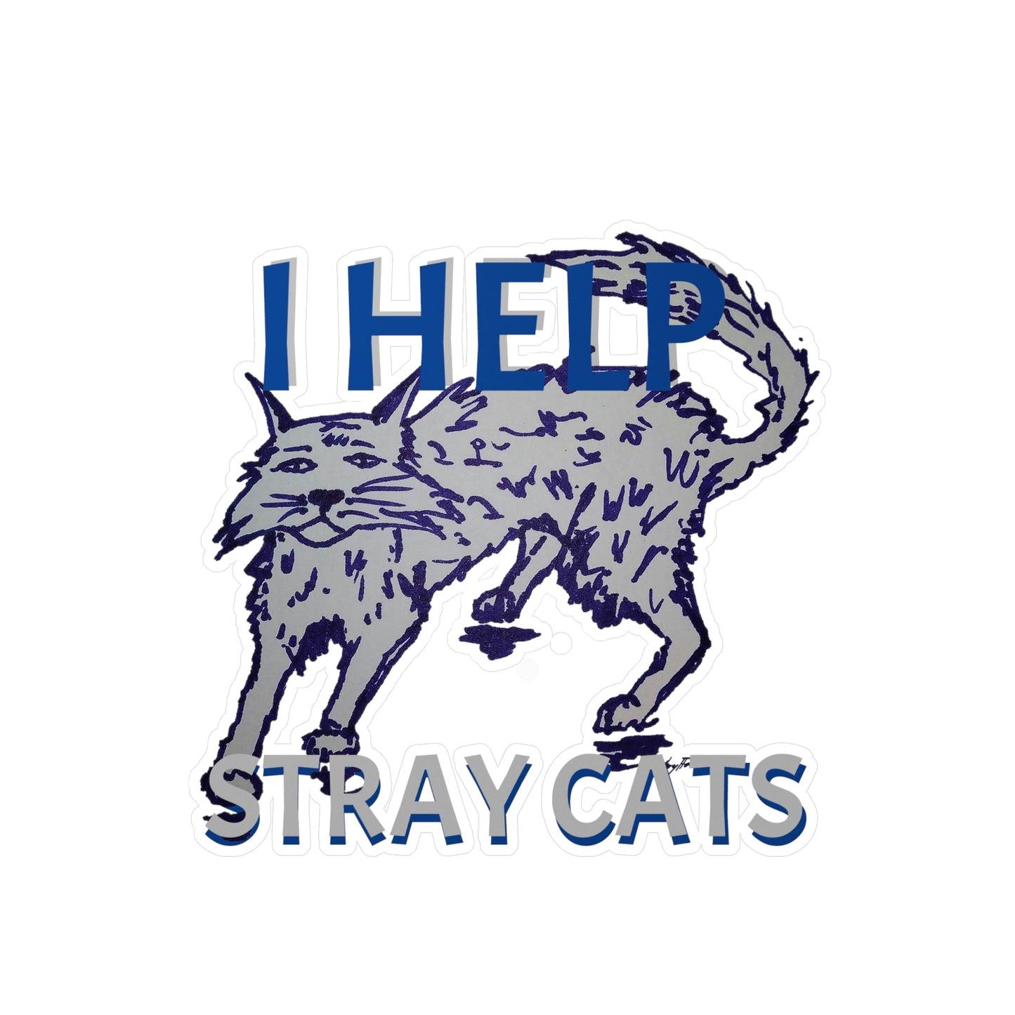 I HELP STRAY CATS Kiss-Cut Vinyl Decals