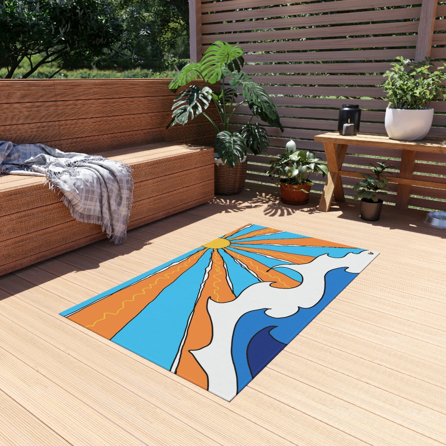 Ocean Sunrise Art by Jan Outdoor Rug ♥ FREE SHIPPING