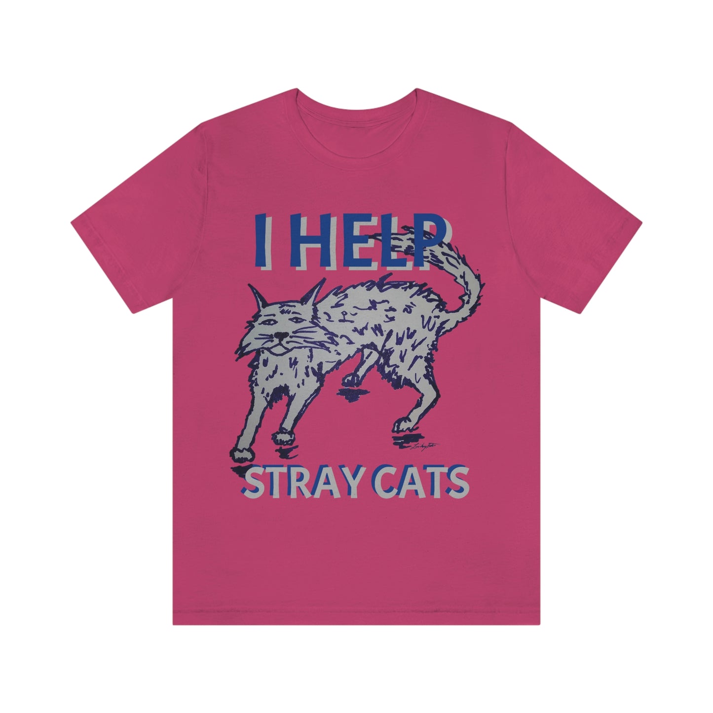 I HELP STRAY CATS Unisex Jersey Short Sleeve Tee