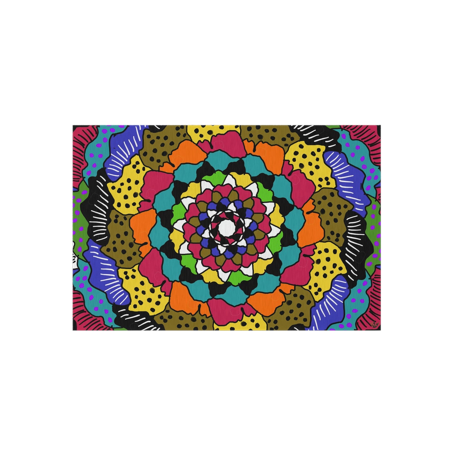 Kaleidoscope of Colors Art by Jan Outdoor Rug ♥ FREE SHIPPING