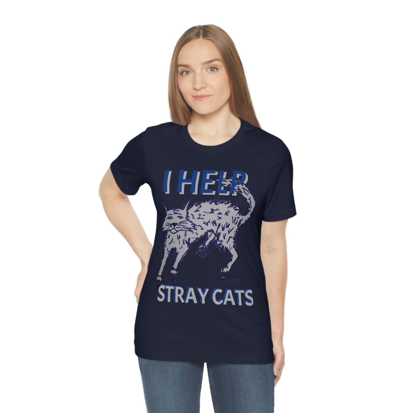 I HELP STRAY CATS Unisex Jersey Short Sleeve Tee