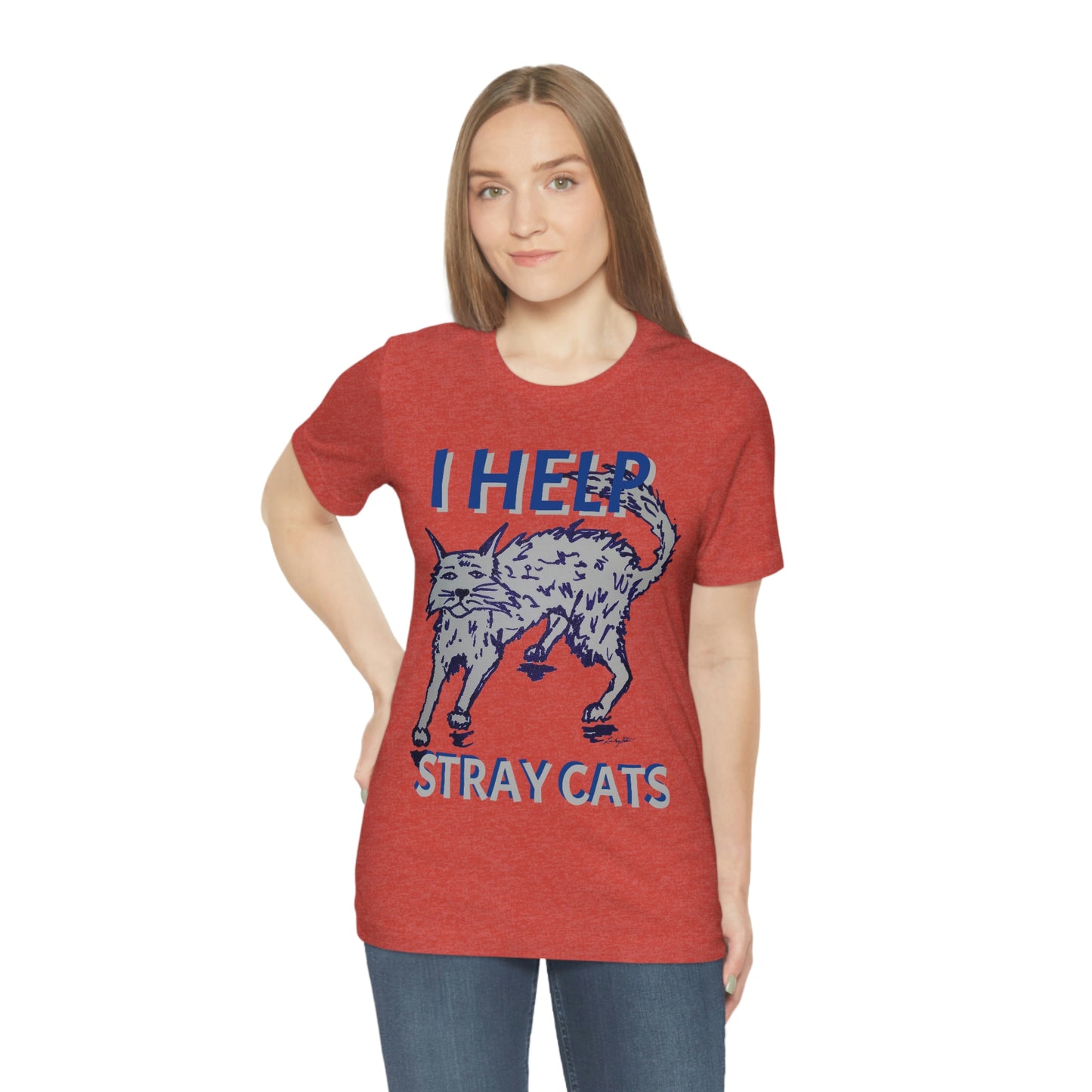 I HELP STRAY CATS Unisex Jersey Short Sleeve Tee