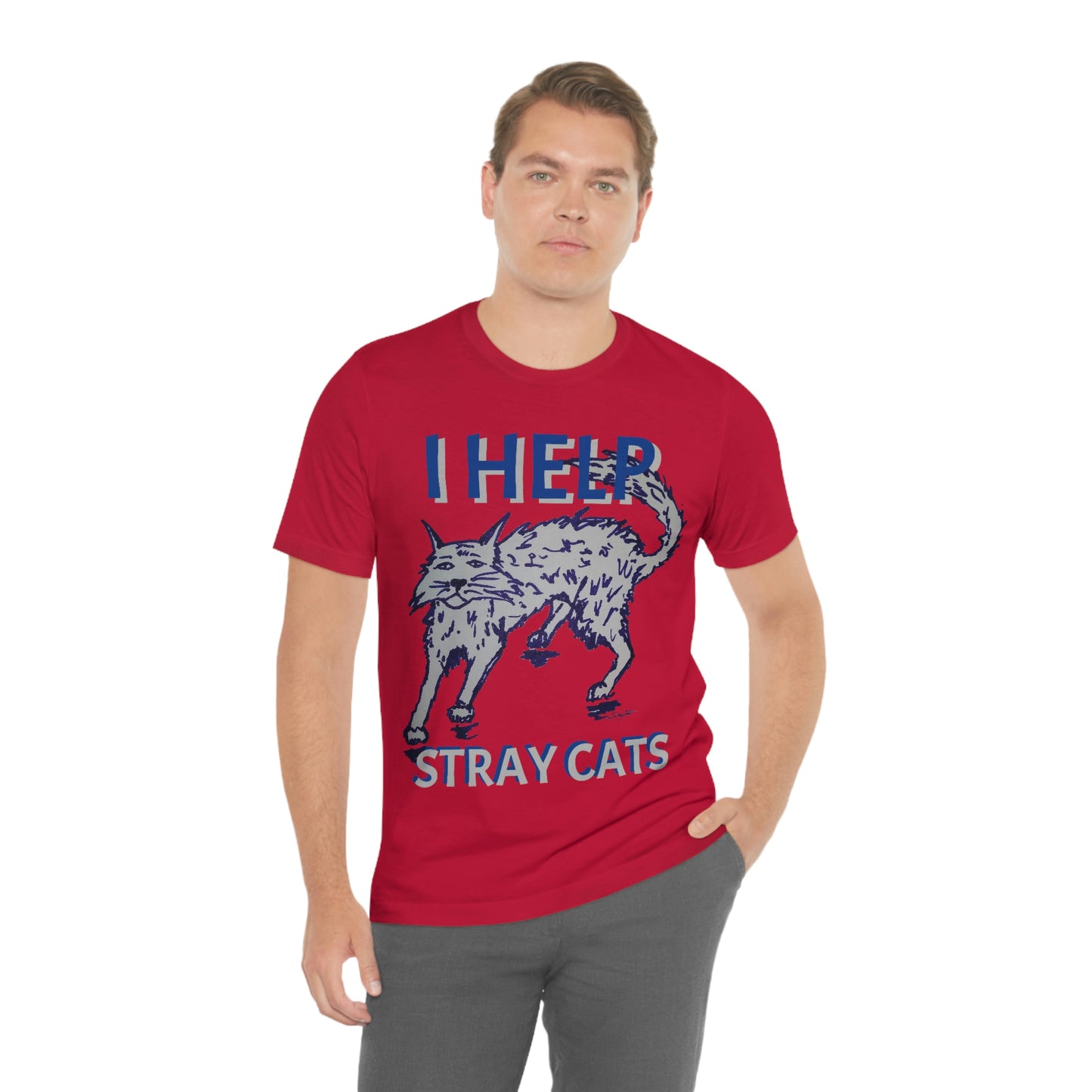 I HELP STRAY CATS Unisex Jersey Short Sleeve Tee