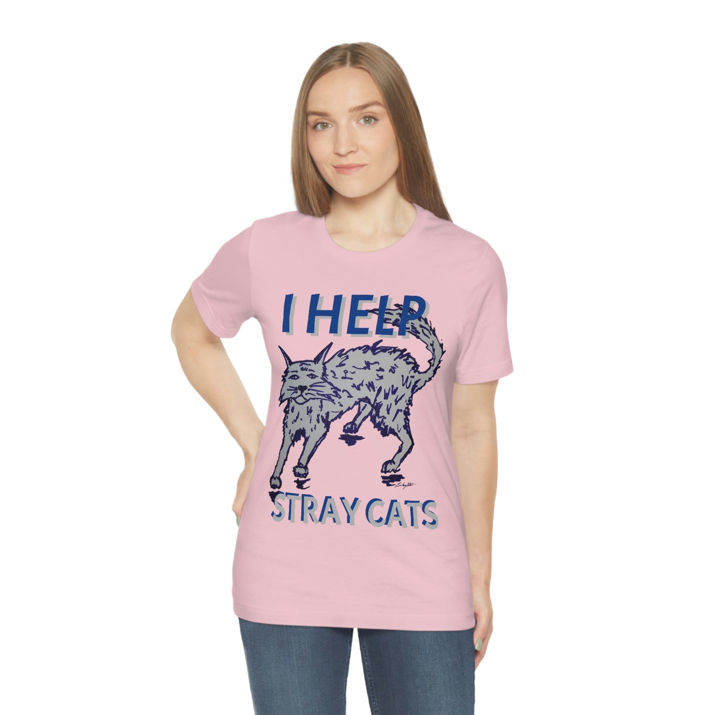 I HELP STRAY CATS Unisex Jersey Short Sleeve Tee